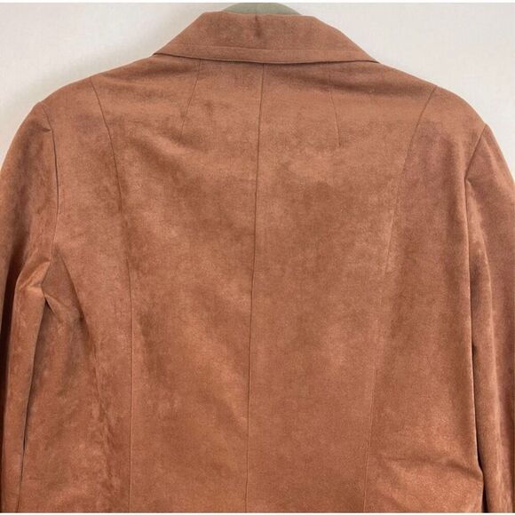 NWT Vintage MOLLIE PARNIS Skirt Suit Size16 Brown Ultra Suede Leather Dead Stock - Picture 11 of 16